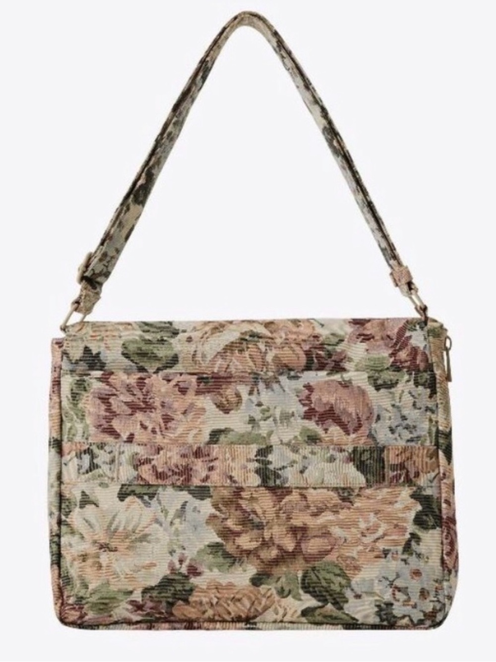 BEIS Floral Tapestry Shoulder Bag in Beige, Pink, Green